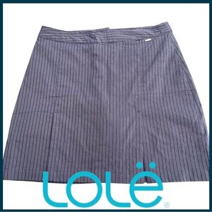 Lole Navy Pinstripe Cotton Blend Front Slits Skort Mini Skirt (8)